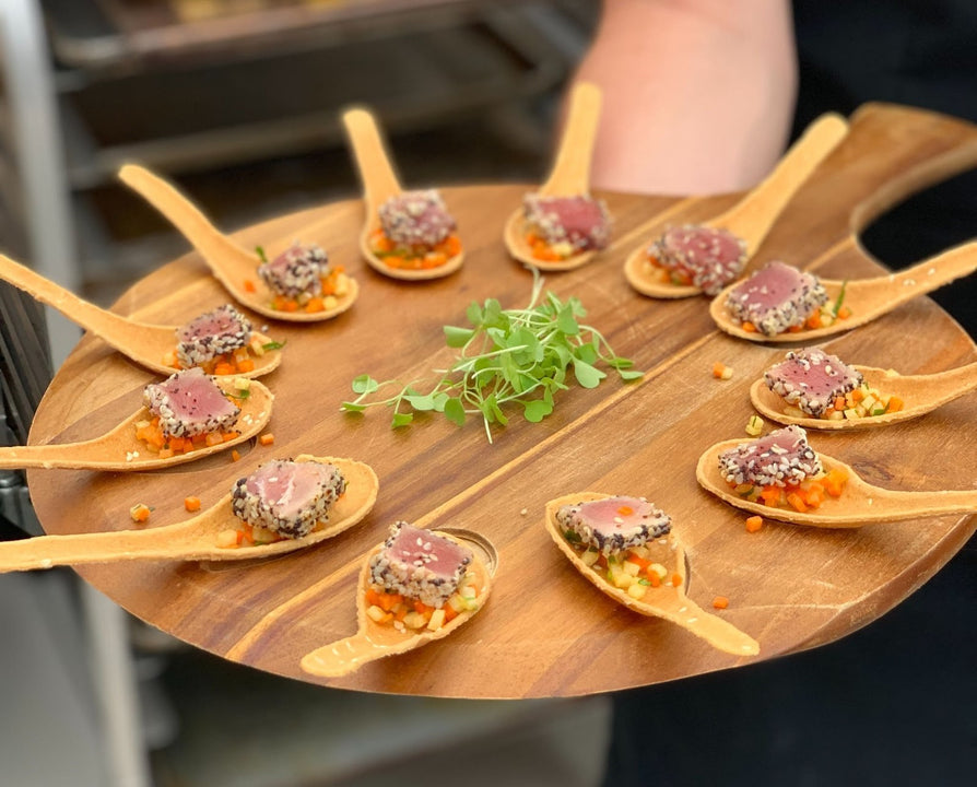 Tuna Medallions, Jicama Carrot Slaw