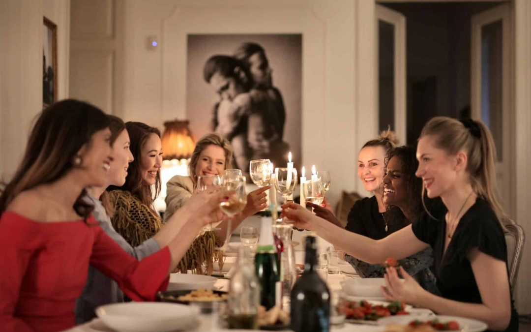 friends having unforgettable dinner party