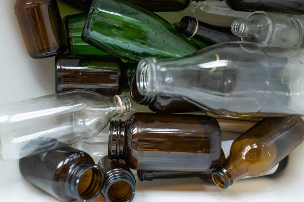 Clear Glass Bottles in the Basket